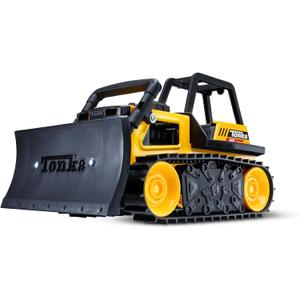 Tonka Steel Classics Bulldozer - Made with Steel & Sturdy Plastic, Yellow Toy Construction Truck, Boys and Girls, Kids, Toddlers, Ages 3+