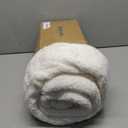 Bedsure GentleSoft Sherpa Fleece Blankets Queen Size for Bed - Thick and Warm Throw for Women and Men, Soft Fuzzy Plush Queen Blanket for Winter, Cream, 90x90 Inches