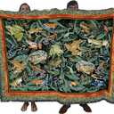 Pure Country Weavers Leap Frog Blanket by Elena Vladykina - Garden Floral Gift Tapestry Throw Woven from Cotton - Made in The USA (72x54)