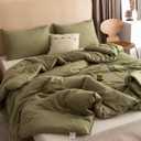 ROSGONIA California King Comforter Set Olive Green, 3pcs (1 Boho Olive Cal King Comforter & 2 Pillowcases), All Season Bedding Blanket Quilts, California King Comforter 104"x96"