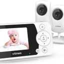 Baby Monitor with 2 Cameras, Video Baby Monitor No WiFi Night Vision, 2.4" LCD Screen Portable Baby Camera VOX Mode Alarm and 1000ft Range, Peace of Mind for New Parents