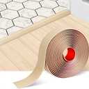 Floor Transition Strip Self Adhesive Floor Cover Strips Laminate 3" Wide Vinyl Flat Divider Transitions Elegant Wood Grain Design (7.6cm, 3.3Ft, Beige)