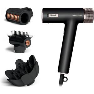 Shark SpeedStyle Pro Professional Performance High-Velocity Hair Dryer System with Scalp Shield and IQ Speed Styling & Drying Suite, Curly and Coily Hair, Lightweight, Ionic, No Heat Damage, HD732 (Compact)
