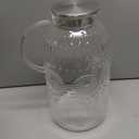 Bandesun Vintage Glass Pitcher with Lid, 128oz/ 1 Gallon Water Pitcher with Handle for Fridge Heat Resistant Borosilicate Water Jug, Carafe for Hot/Cold Coffee, Tea,Beverage 1Pack