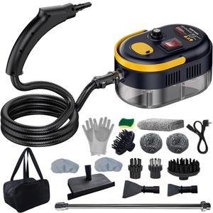 Portable Steam Cleaner for Home,Handheld Steam Cleaner,High Temperature Steamer for Deep cleaning of Car Upholstery Furniture Window Children's Toy,with Gloves Brush Shovel Steel Ball. (Black)