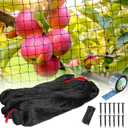 50'x50' with 2" Mesh Bird Netting for Chicken Coop with Bird Scare Tape, Hawk Nettings for Chicken Run, Heavy Duty Poultry Nettings Chicken Netting Roof Deer Net