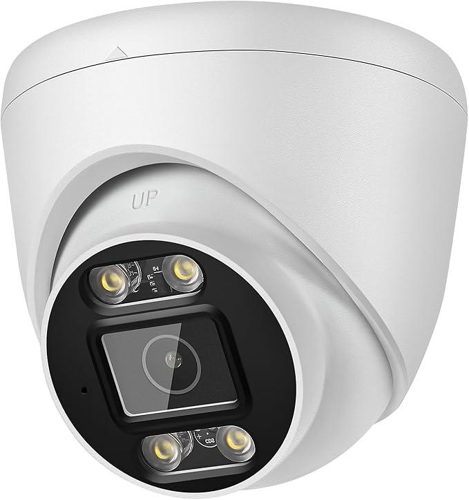 Eyessys 8MP PoE Security IP Camera, 4K 2160P PoE Dome Audio Camera with 110° Wide Angle Lens, AI Human/Vehicle Detection, Custom Monitoring Areas, Color Night Vision
