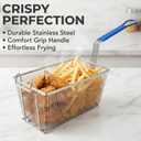 2Pcs Deep Fry Basket - 13.2"x 6.5"x 5.9" Stainless Steel Fry Baskets with Handle for Commercial Restaurant Kitchen for Deep Fryer