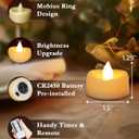 Remote Candles, 24 Pack Flameless Tea Lights Candle Battery Operated, 400+Hours LED Tea Lights with Remote, Timer Battery Votive Candle for Holidays Wedding Home (Warm White, Ivory Shell)