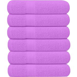 KAHAF COLLECTION 6 Pack Bath Towels Set (27 x 54 Inches) 100% Ring Spun Cotton, Lightweight, Quick Dry, Highly Absorbent Towels (Light Purple, (27x54) Inches)