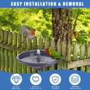 3 Pack Summer Bird Bath Fountain Kit 12 Inch Decorative Birdbath with Electric Water Pump, Deck Clamp & Wall Mount Includes Outdoor Cord Protector Tape for Garden, Patio, Backyard