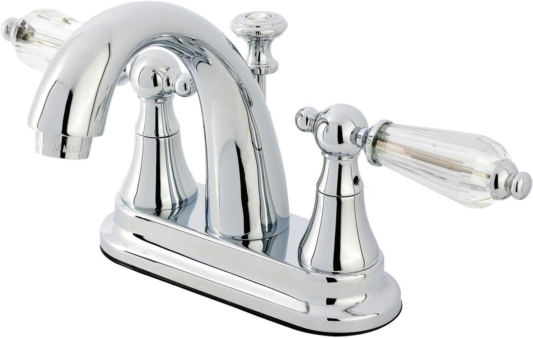 Kingston Brass KS7611WLL Wilshire 4" Center set Bathroom Faucet, 4-3/4" in Spout Reach, Polished Chrome