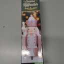 NOLITOY Nutcracker Christmas Decor, 12 Inches Traditional Pink Nutcracker Wooden Soldier Figures for Festival Party Outdoor Xmas