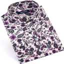 Women's Blouses Casual Long Sleeve Work Button Down Dress Hawaiian Shirts Tops (L)