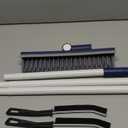 Grout Brush with Long Handle, Grout Cleaner Brush for Tile Floors, Stiff Bristles for Crevice, Tile Line, Shower, Kitchen, Bathroom (Blue)