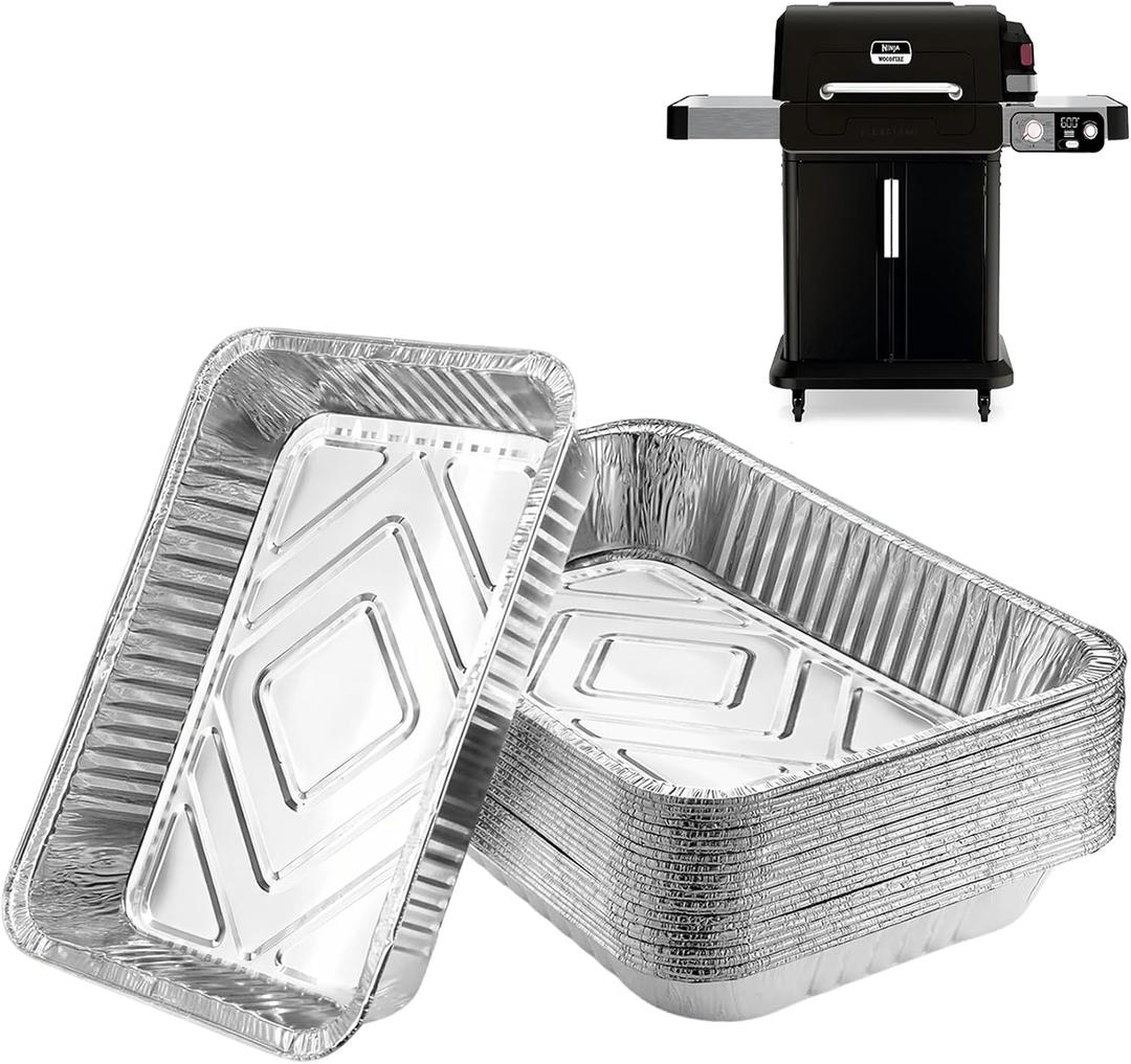 [20-Pack] PG301 Grill Drip Pans for Ninja FlexFlame Grill, Aluminum Foil Pans, Compatible Grill Accessories for Ninja PG301, Heavy-Duty Disposable Grease Trays