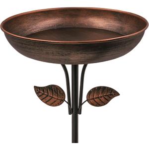 Metal Bird Bath for Outdoors, 12" Dia Bowl with Stable Upgrades Stake Birdbaths Garden Yard Lawn Decor 0.7 Gallon