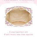 Narwey Birthday Gifts for Teen Girls Kids Women Personalized Initial Checkered Makeup Bag Pink Monogram Cosmetic Bag Trendy Stuff 6 8 10 11 12 13 14 16 18 Years Old Travel Toiletry Bag (Dusty Rose G)