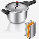 1.85Gal Thickened Stainless Steel Pressure Canner with Release Valve Canning Cooker Pot Stove Top Instant Fast Cooking Compatible with Gas & Induction Cooker 7Liter suitable for 6-8person