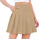 Cromoncent Girls Womens Pleated Mini Skirt Short High Waist School Uniform, 2Years - 4XL