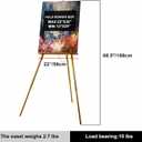 Falling in Art 65" A-Frame Tripod Easel Stand, Wooden Display Easel with Adjustable Canvas Holder, Floor Easel for Wedding Signs, Posters, Paintings, Artwork(Gold) 1 Pack