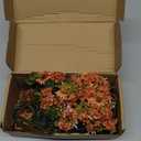 12pcs Artificial Orange Flowers for Indoor & Outdoor Decor, Burnt Orange Fake Spring Mums Bouquets, Faux Mums Lilac Flowers for Thanksgiving/Halloween, Autumn Arrangements (Durable UV Resistant)