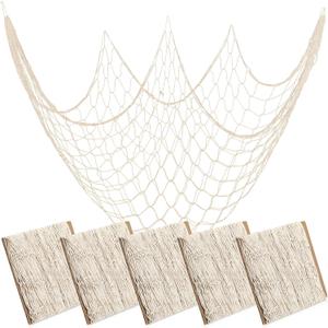 6 Pieces Fish Net Decor, 80 x 40 Inch Natural Fishnet Decoration, Cotton Netting Ocean Themed Decorative Supplies for Hawaiian, Nautical, Pirate, Mermaid, Beach Sea Party Home Decor 6 Pieces Fish Net Decor, 80 x 40 Inch Natural Fishnet Decoration, Cotton Netting Ocean Themed Decorative Supplies for Hawaiian, Nautical, Pirate, Mermaid, Beach Sea Party Home Decor