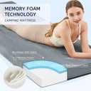 HomeMate CertiPUR-US Memory Foam Camping Mattress Pad Portable Roll Up Mattress for Adults Sleeping Mat Cot Mattress Pad, Size: Cot / 722x4x3