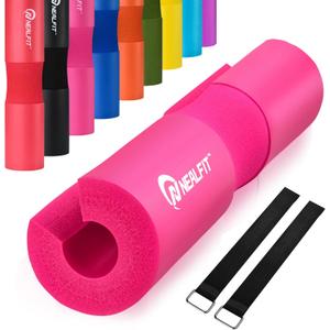 Barbell Pad Squat Pad for SquatsSquat Bar PadGreat for Weightlifting,Lunges and Hip ThrustsFoam Sponge PadFit Standard and Olympic Bars Perfectly (Pink)