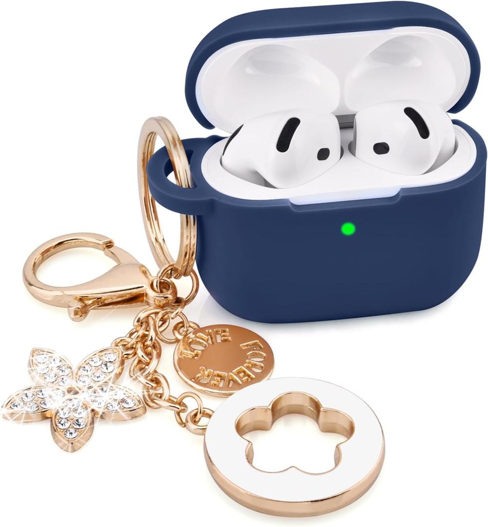 2 x VISOOM for Apple Airpods 5 4 Cases iPods 5(2026) Cover Women,Bling Keychain