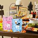 Konsait 16 Pack Halloween Boo Bags, Pink and Blue Ghost Gift Bags with Handle, Cute Halloween Bag for Trick-or-Treat, Parties, Birthday