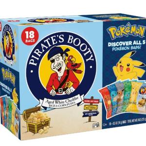 Pack of 3, Pirate's Booty Aged Chips White Cheddar Puffs Snack Multipack Pokemon - 9oz/18ct, (BBD 01/26/26)