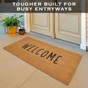 MAINEVENT Welcome Long Door Mat 48x24 Inch, Oversized Welcome Mat for Double Door Covered Outdoor Entrance with Non-Slip PVC Backing