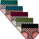 INNERSY Women's High Waisted Underwear Cotton Panties Regular & Plus Size 5-Pack, M