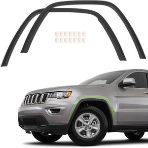 JOLONG Front Pair 2017-2021 Textured Black Fender Flares For Jeep Grand Cherokee Front Driver and Passenger Side Wheel Arch Trim Moldings 5XT68RXFAC 5XT69RXFAC