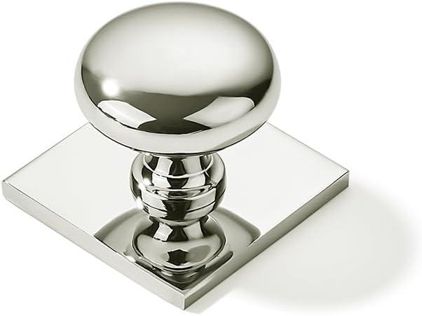 khtumeware 10 Pack 1-1/2 Inch Diameter Polished Nickel Cabinet knobs with Backplate, Vintage Backplate for Cabinet knobs and Drawer knobs, Bi-Fold Door Knobs