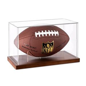 Football Display Case - Clear Acrylic Football Case Display Case with Removable Football Stand, Dust and UV Protection Acrylic Display Box for Signed Football Sports Collectibles Memorabilia Display