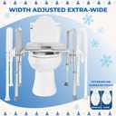 Ultimate Raised Toilet Seat with Handles, Padded, Armrests, Adjustable Height, Premium Elevated Toilet Seat for Elderly Bathroom Safety with Arms, Standard and Elongated Toilets, Gray