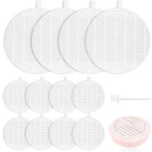12 Pcs Nail Dust Collector Filters Compatible with MelodySusie HPro/SProR Nail Dust Collector, Reusable Replacement Filters with Cleaning Brush, Easy to Clean(White)
