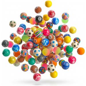 Bedwina 250-Pack Bouncy Balls in Bulk - (1inch/27mm) Hi Bounce Variety Assortment Mix, Colorful and Small Rubber Bouncing Balls, Party Favors for Kids, Treasure Box Prizes and Goodie Bags