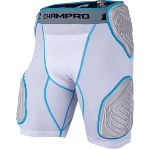 CHAMPRO boys 5-Pad Youth Football Bull Rush 5 Pad Girdle, White, Small US