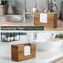 Paper Towel Dispenser Countertop, Acacia Wood Bathroom Paper Towel Holder, Napkin Holder for Kitchen, Multifold C-Fold, Z-Fold, Trifold for Bathroom Toilet Home