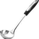 Zulay Kitchen Premium Soup Ladle  12" Stainless Steel with Non-Slip Silicone Handle