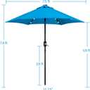 Yaheetech 7.5FT Solar Umbrella LED Lighted Patio Umbrella Waterproof & UV Protection, Market Sunshade w/Tilt and Crank for Backyard, Deck and Pool, Sky Blue
