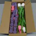 Labrostar Easter Decorations Easter Decor 15pcs Artificial Tulips with 48pcs Bunnies Vase Filler Spring Decor Home Indoor Decoration Centerpieces for Tables