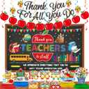 Teacher Appreciation Week Decorations Set, Thank You Teachers Staff Background, Thank You for All You Do Banner, School Classroom Decorations Hanging Swirl, Honeycomb Centerpieces, Paper Eyeglasses