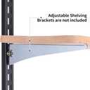 MorningRo 6 Pcs Shelf Rails Bracket Track 47.5 Inches Upright Closet System Hardware Adjustable Wall Standard Shelf Standards for Pantries, Linen Closets, Laundry Rooms, Utility Rooms (Black)