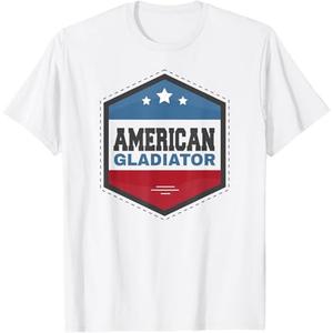American Gladiator USA Flag Gym Sports Quote Humor T-Shirt, Size: Small