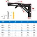 Folding Shelf Bracket 18 inch 2PC Wall Mounted Collapsible Shelves Brackets Heavy Duty Foldable Workbench Bracket DIY Wall Table Hinges for RV Countertop Extension Gargage Workstation Table Supports