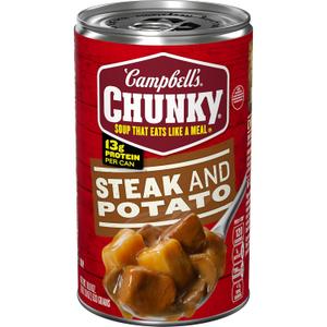 Campbells Chunky Soup, Steak And Potato Soup, 18.8 Ounce Can BB Date Not Found 